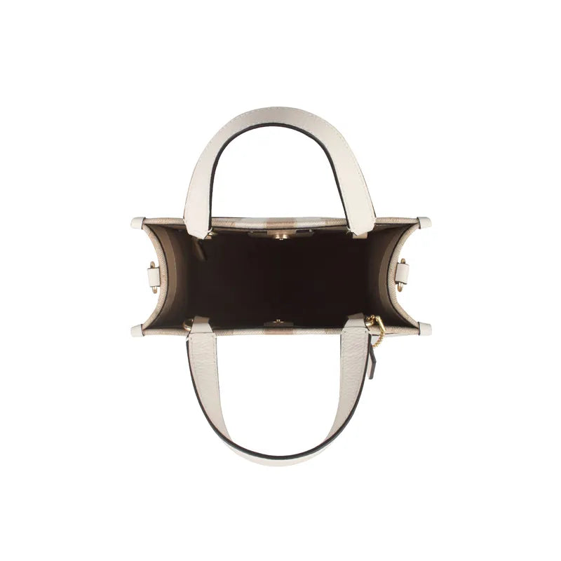 Bolso Tote Coach Signature Jacquard con Cuero Blanco