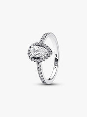Anillo Halo Brillante Corte Pera