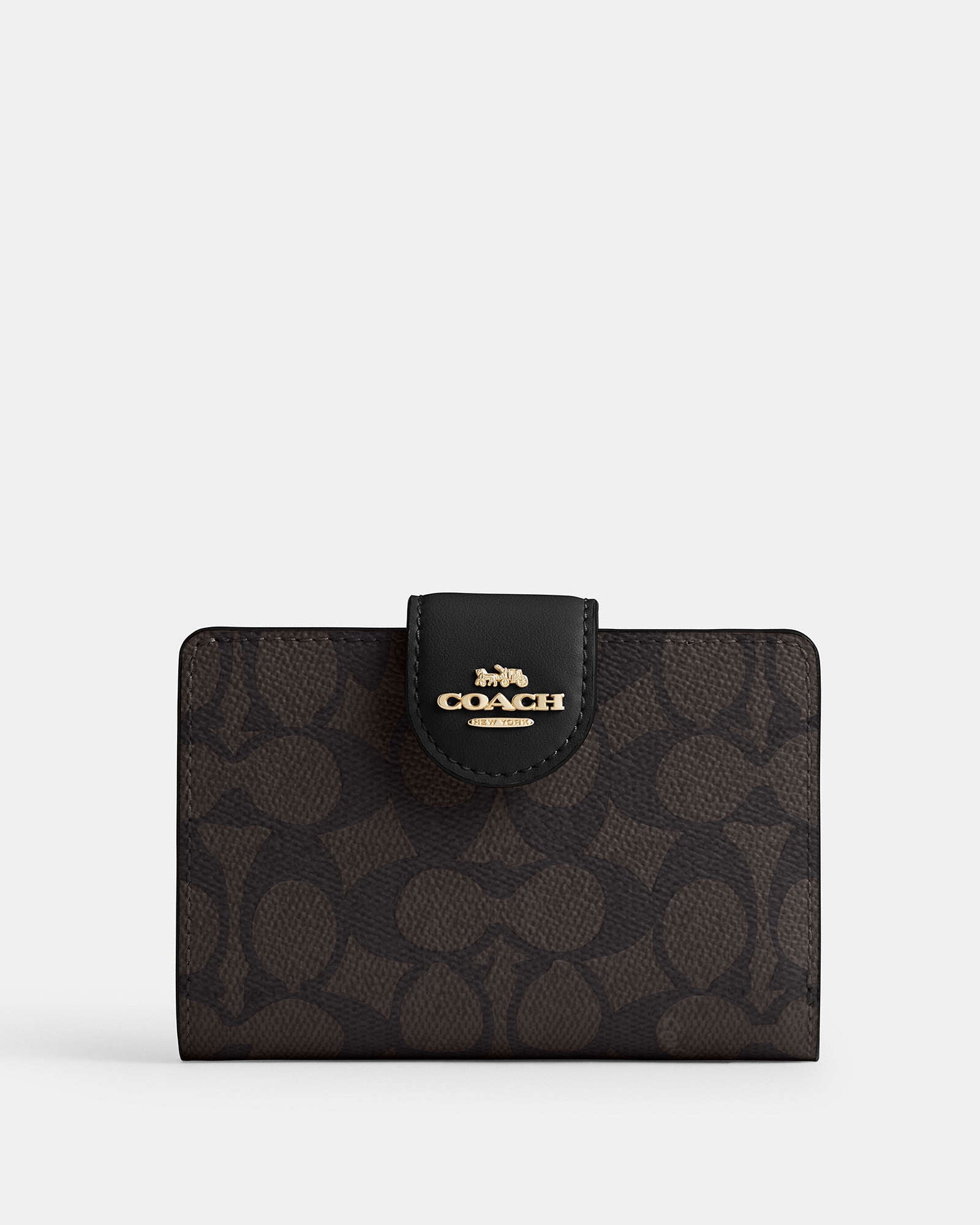 Coach Mila Small Flap Wallet Marron