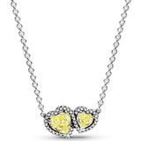 Collar Doble Corazón Amarillo