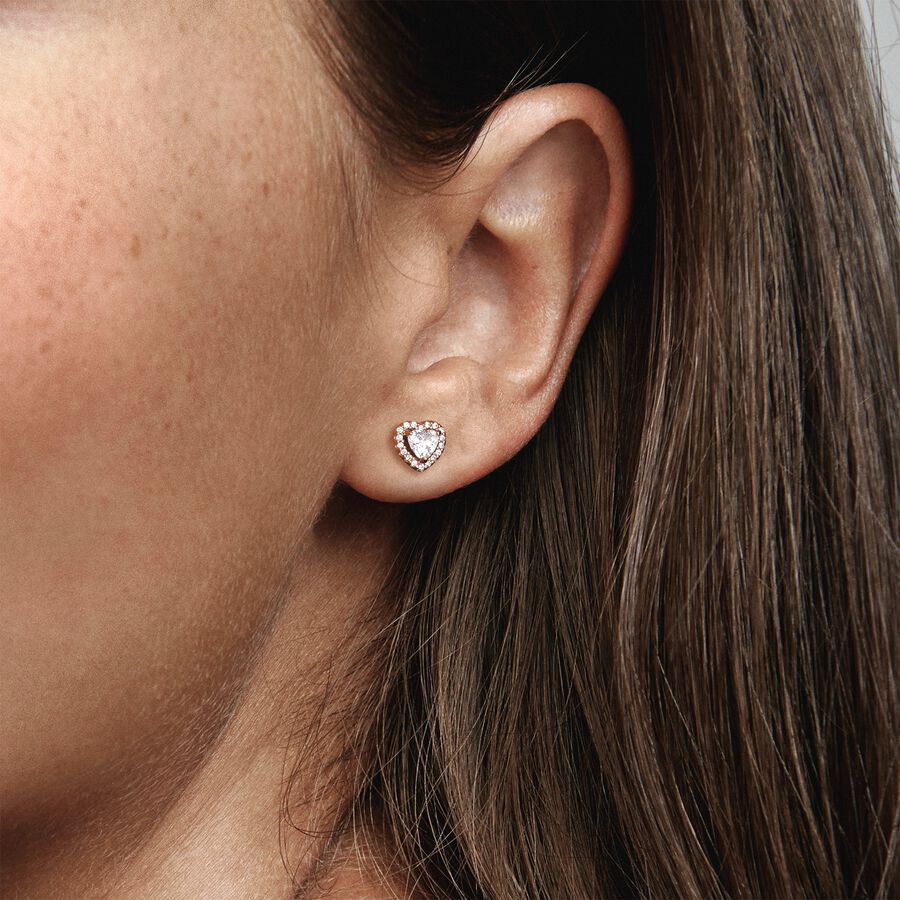 Pendientes Rose Gold en Relieve Blanco
