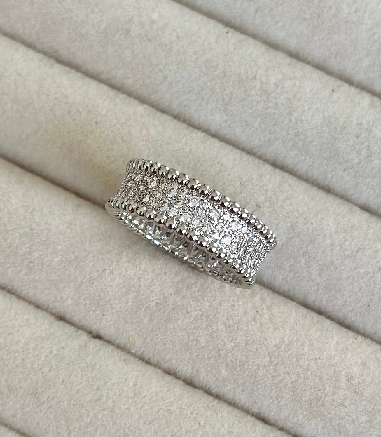 Anillo Van Cleef Pave Plateado