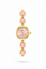 Reloj RENOS Redondo Con Gemas Rosa