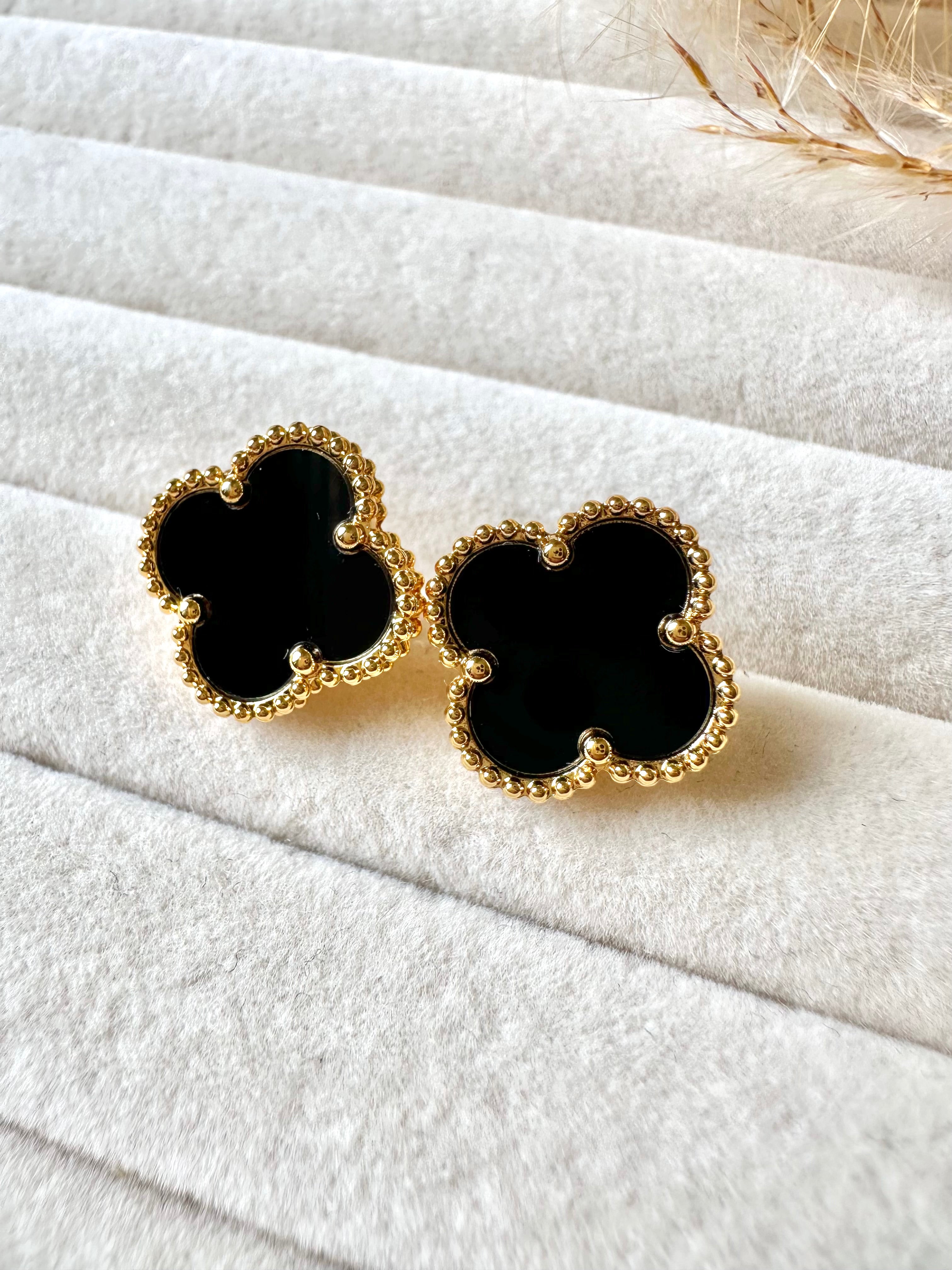Pendientes Van Cleef Alhambra Vintage Negro