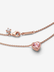 Collar Oro Rosa Piedra Brillante Rosa