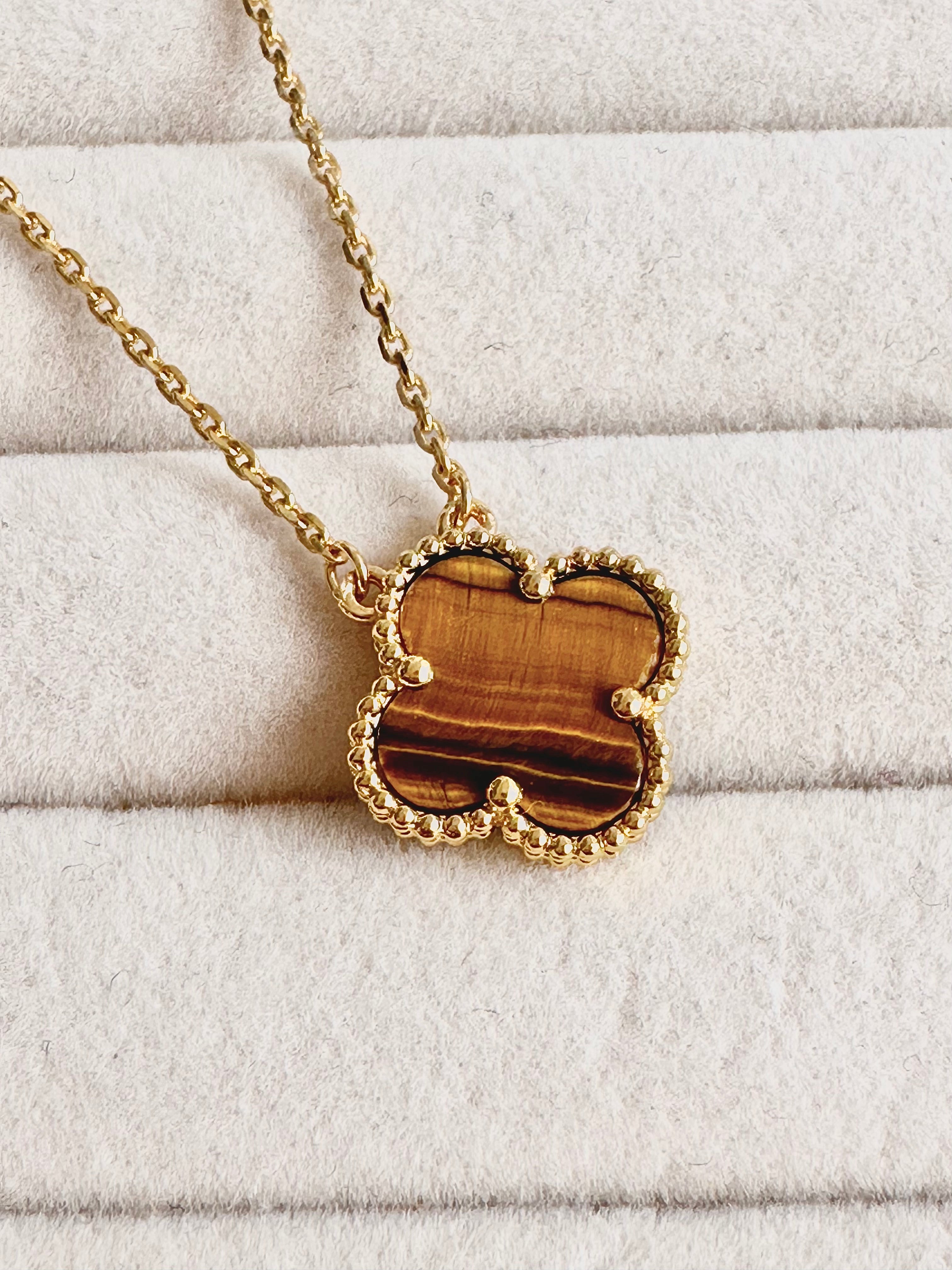 Collar Van Cleef Alhambra Vintage 1 Trébol Marrón