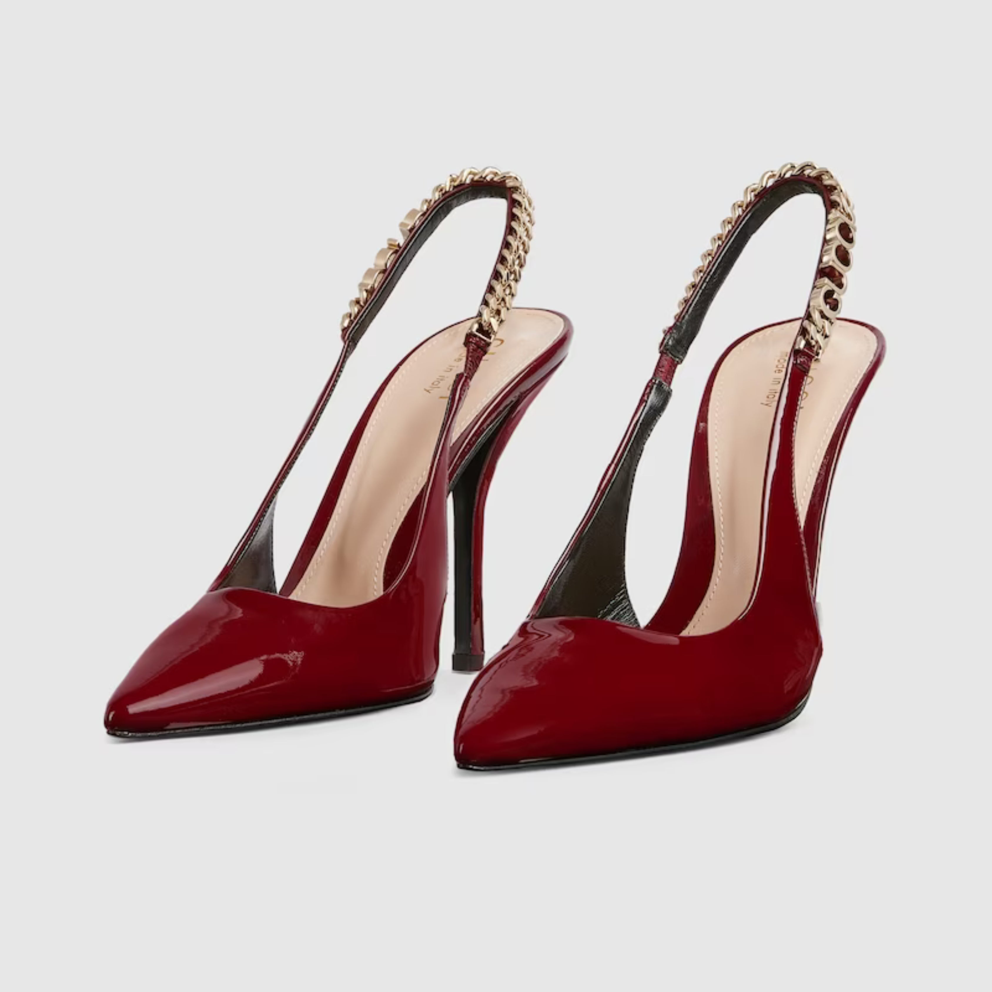 Zapato de salón Gucci Signoria con talón descubierto Rojo