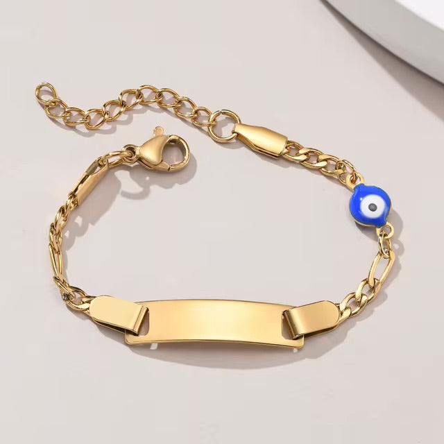 Guillo para Bebé con Ojo Turco Grabable acero inoxidable