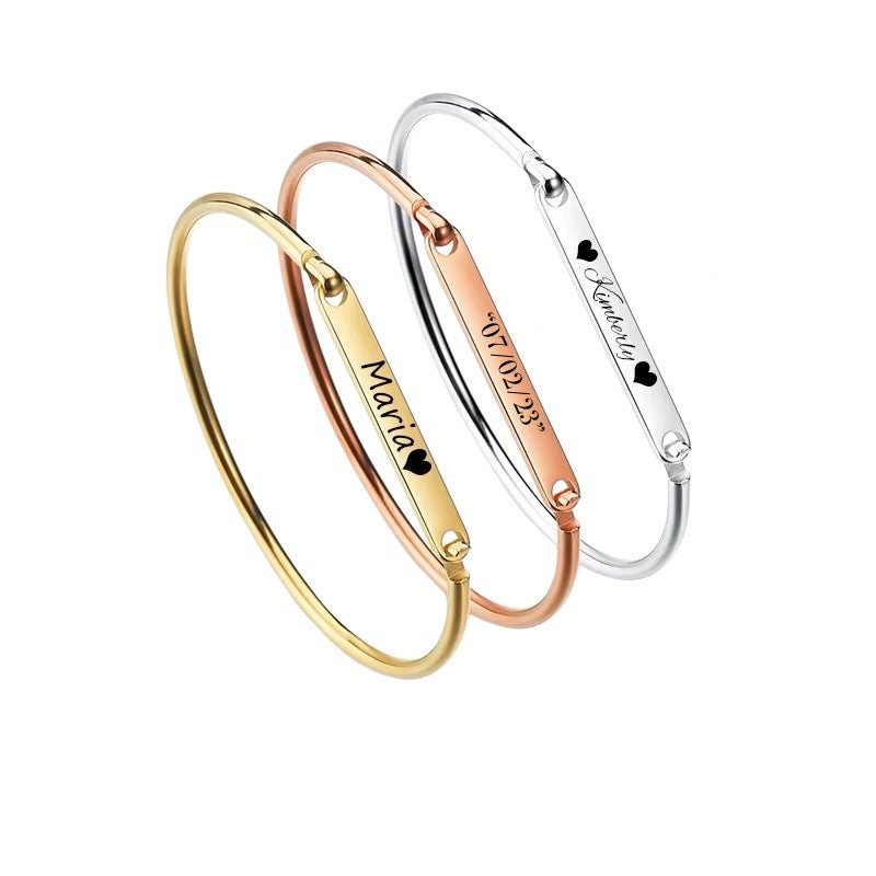 Pulsera Rígida Grabable en Acero Inoxidable