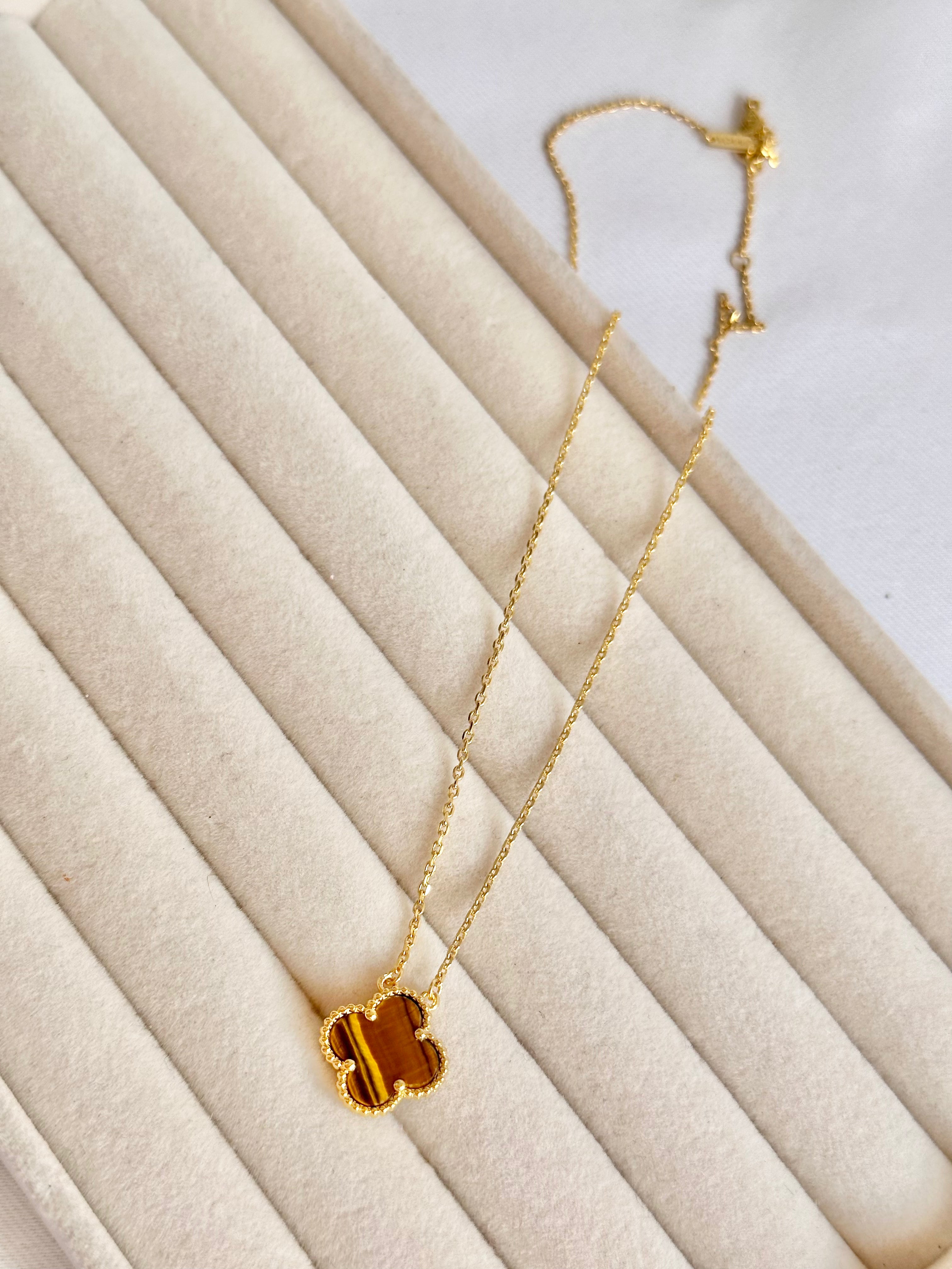 Collar Van Cleef Alhambra Vintage 1 Trébol Marrón