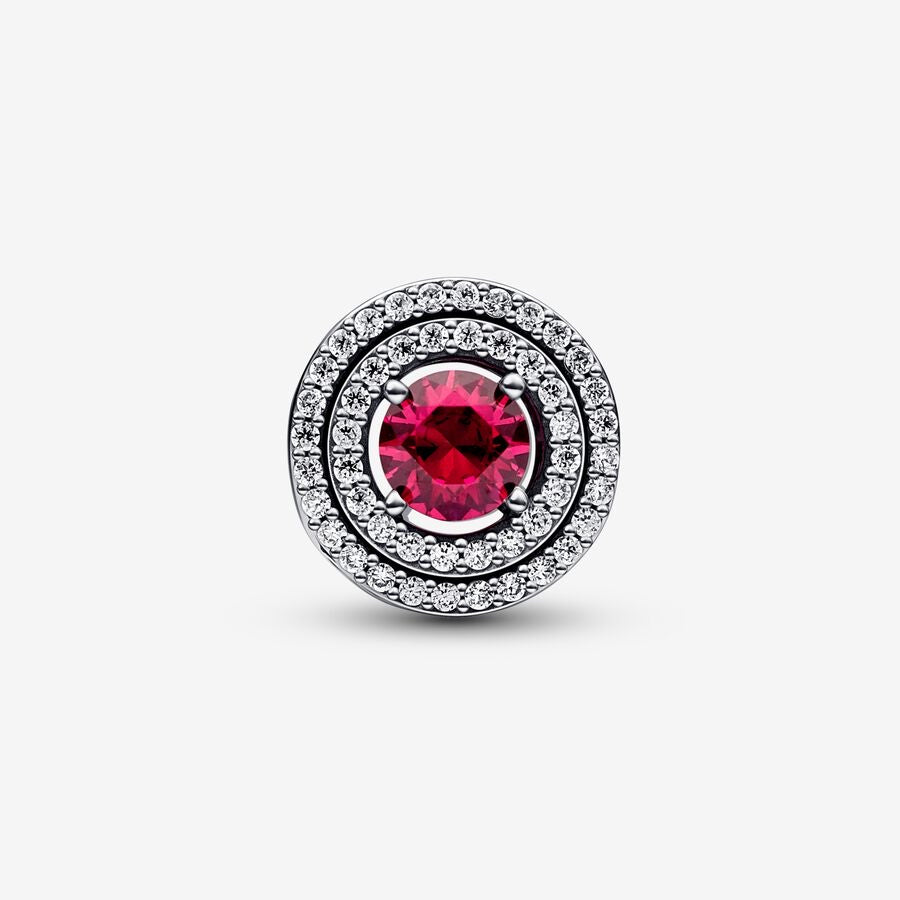 Charm Redondo Nivelado Brillante Rojo