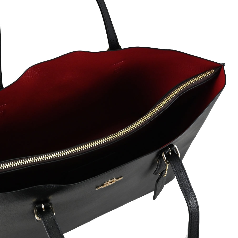 Coach Tote Bag Mollie Canvas Negra Interior Rojo