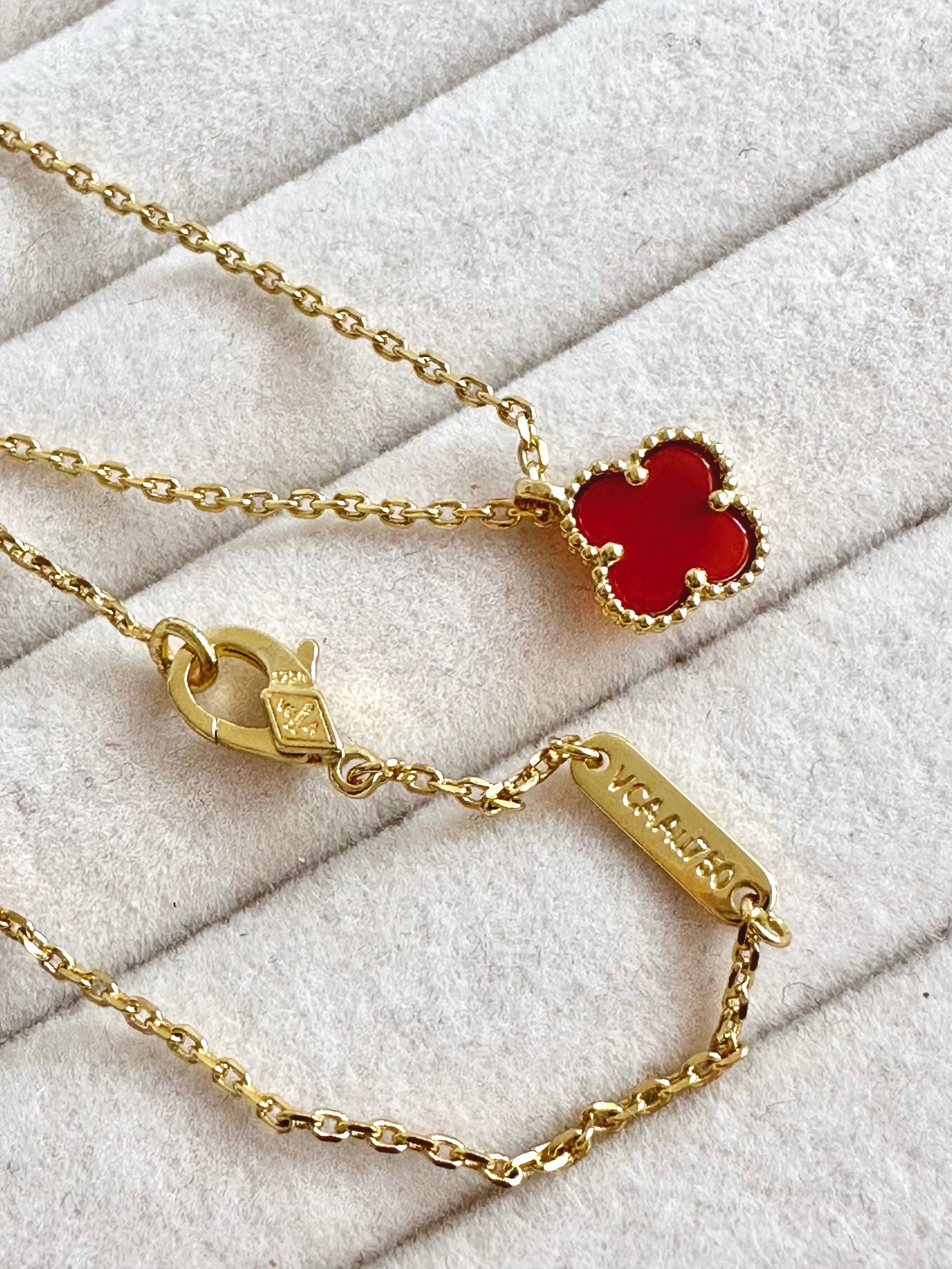 Collar Van Cleef Alhambra Vintage 1 Trébol Rojo