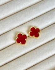 Pendientes Van Cleef trébol Alhambra Vintage Rojo