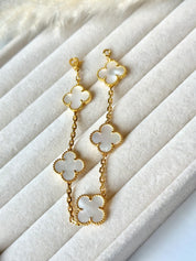 Pulsera Van Cleef Alhambra vintage 5 Tréboles Blancos