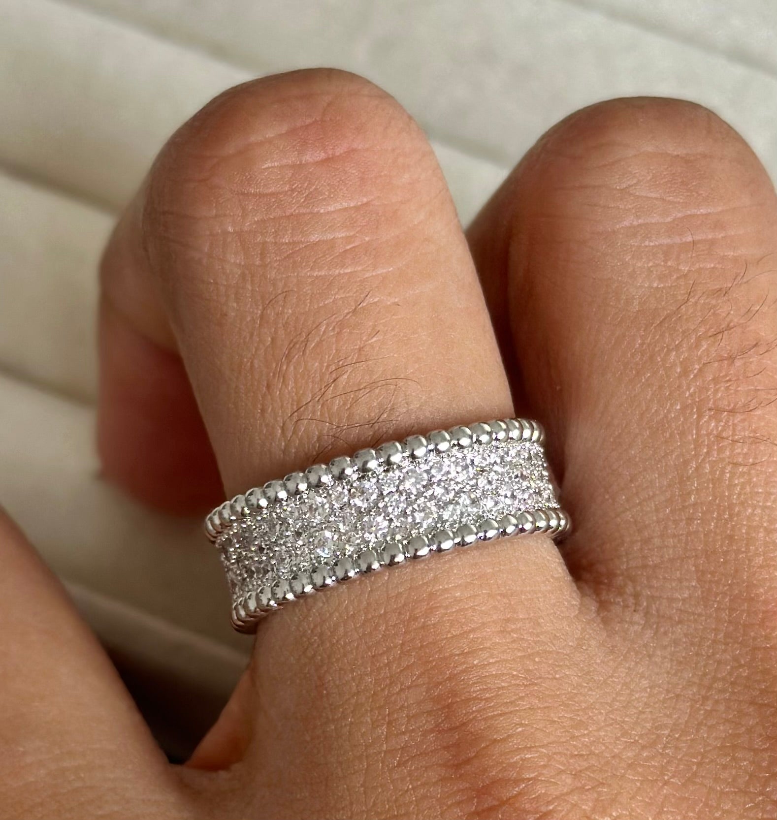 Anillo Van Cleef Pave Plateado