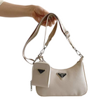 Mini Hobo Prada Style – Beige con Monedero
