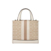 Bolso Tote Coach Signature Jacquard con Cuero Blanco