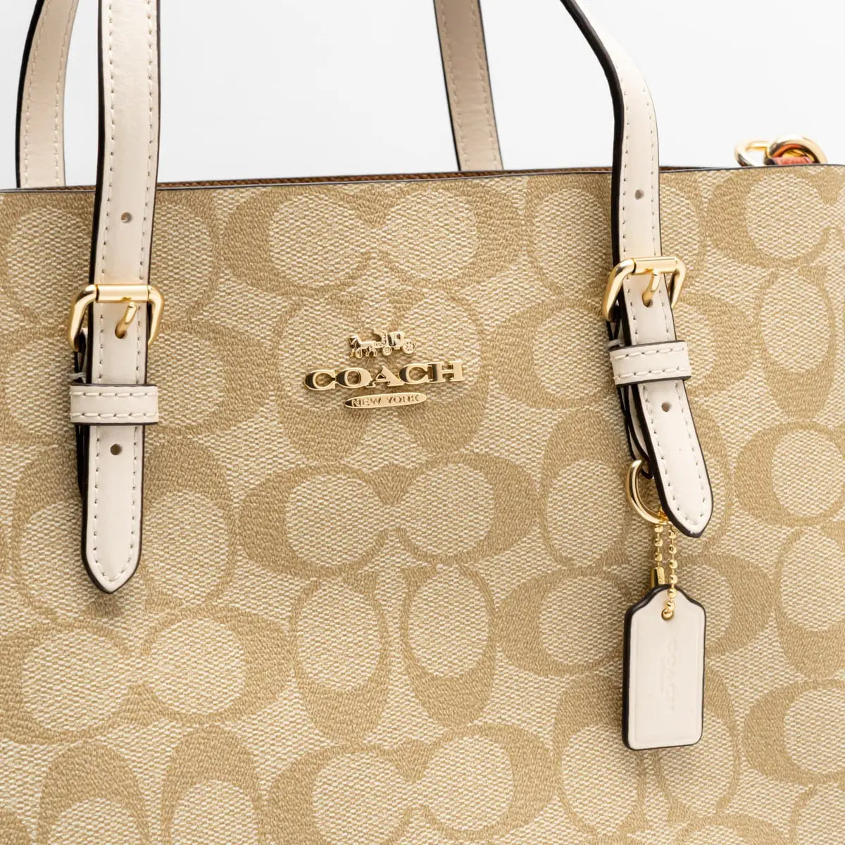 Coach Mollie Tote 25 Khaki/Blanco