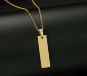 Collar Grabable Con Placa Pequeña en Acero Inoxidable