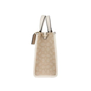 Bolso Tote Coach Signature Jacquard con Cuero Blanco