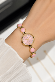 Reloj RENOS Redondo Con Gemas Rosa