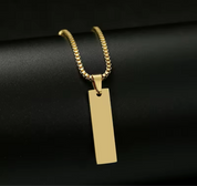 Collar Grabable Con Placa Pequeña en Acero Inoxidable