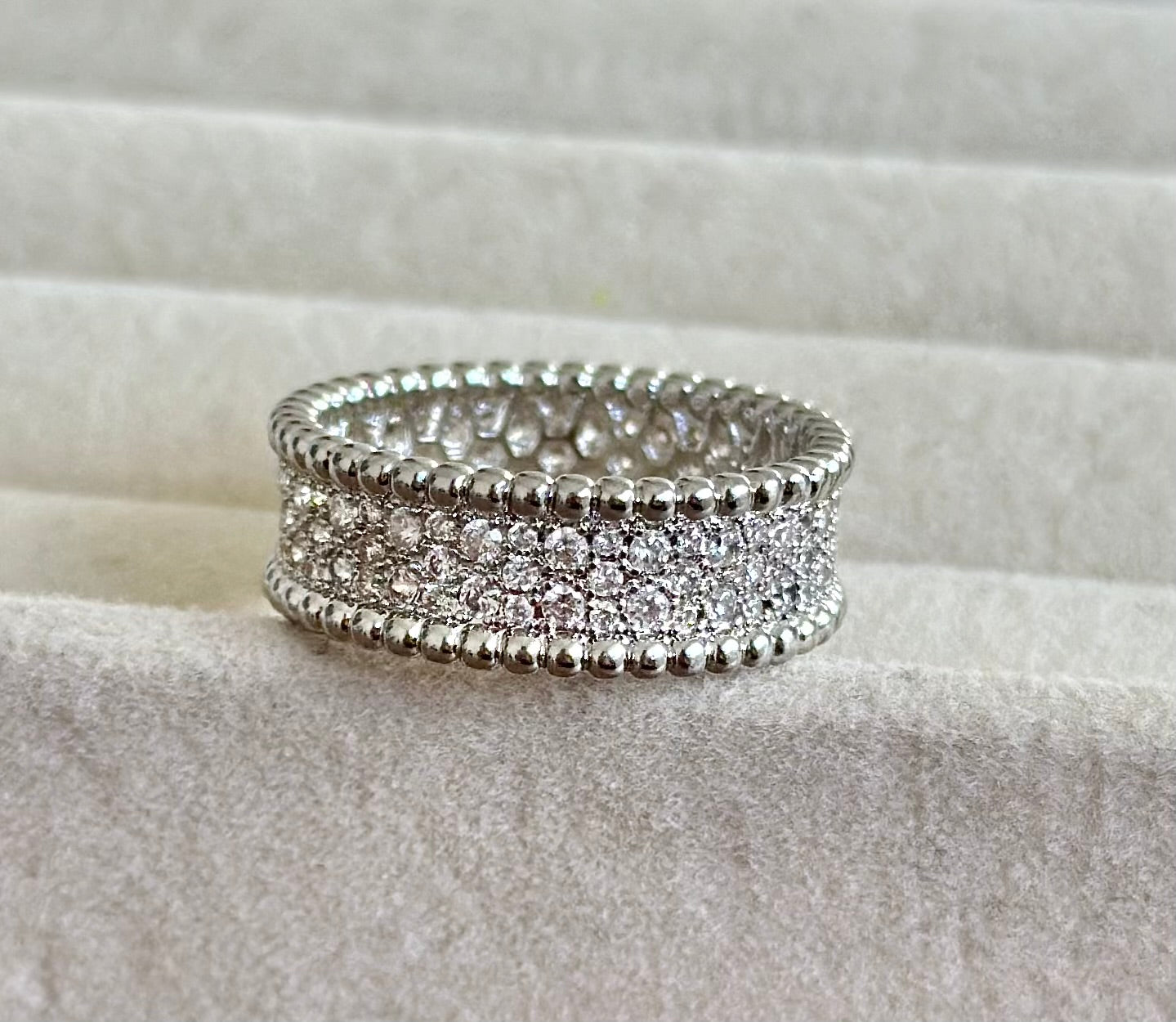 Anillo Van Cleef Pave Plateado