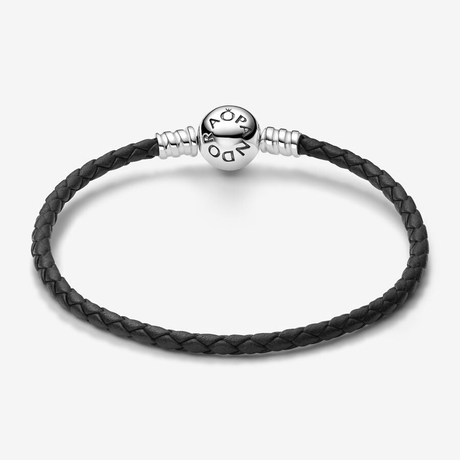 Pulsera de Cuero Negro