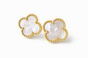 Pendientes Van Cleef Alhambra Vintage Blanco