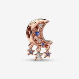 Charm Estrella y Luna Creciente Rose Gold