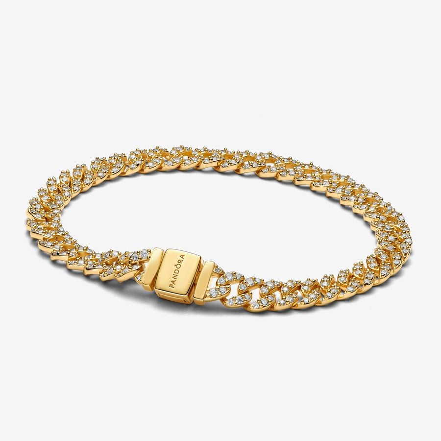 Pulsera Dorada de Cadena Cubana
