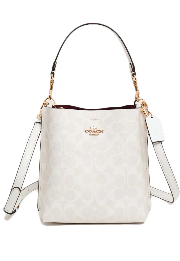 Coach Bucket Mollie Signature Chalk Interior Rojo