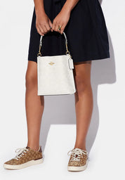 Coach Bucket Mollie Signature Chalk Interior Rojo