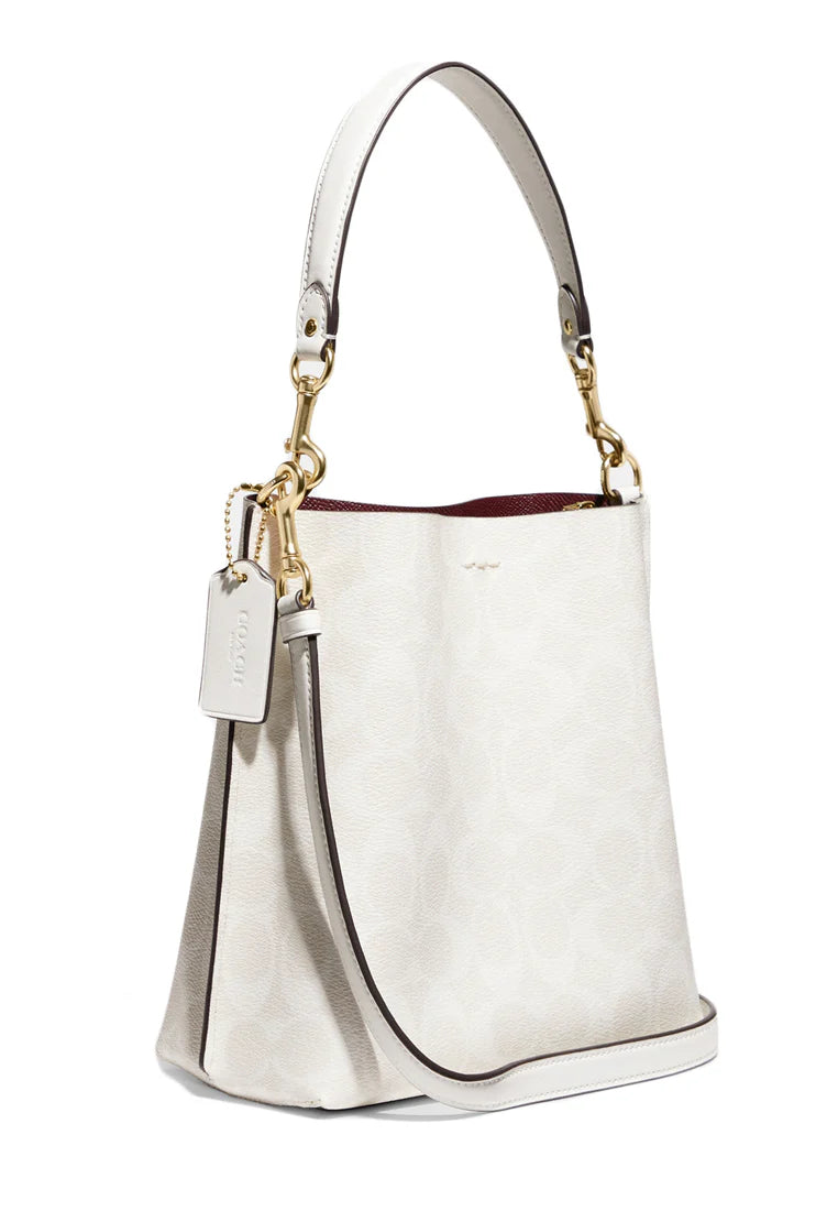 Coach Bucket Mollie Signature Chalk Interior Rojo