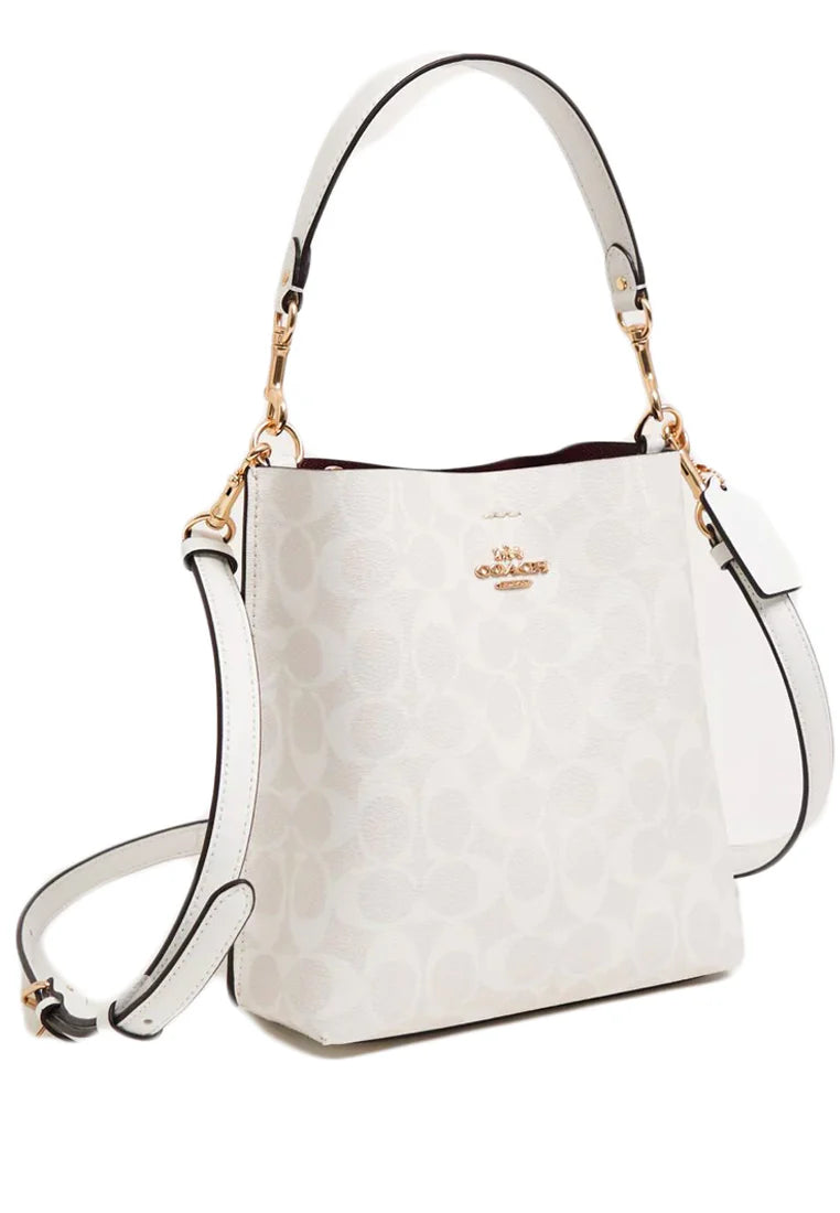 Coach Bucket Mollie Signature Chalk Interior Rojo