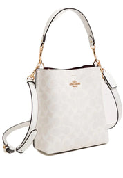 Coach Bucket Mollie Signature Chalk Interior Rojo