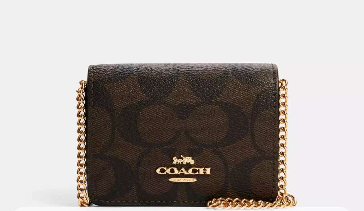 Coach Mini Skinny Marron 100% OG