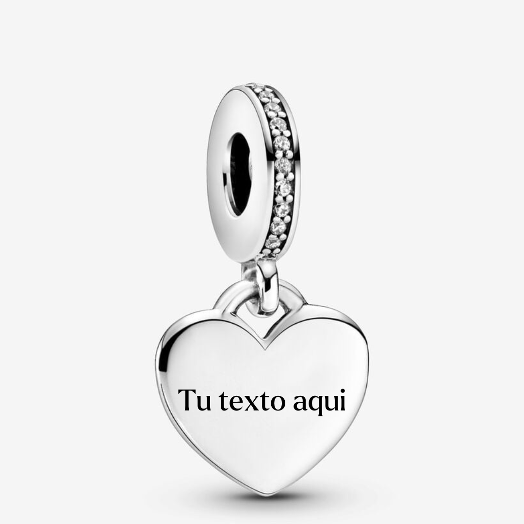 Charm Colgante Corazón Grabable