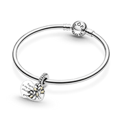 Charm Colgante Dos Tonos Corazón de Árbol Genealógico