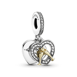 Charm colgante de dos tonos Feliz Aniversario