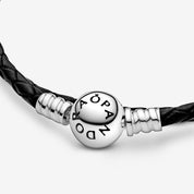Pulsera de Cuero Doble Negro