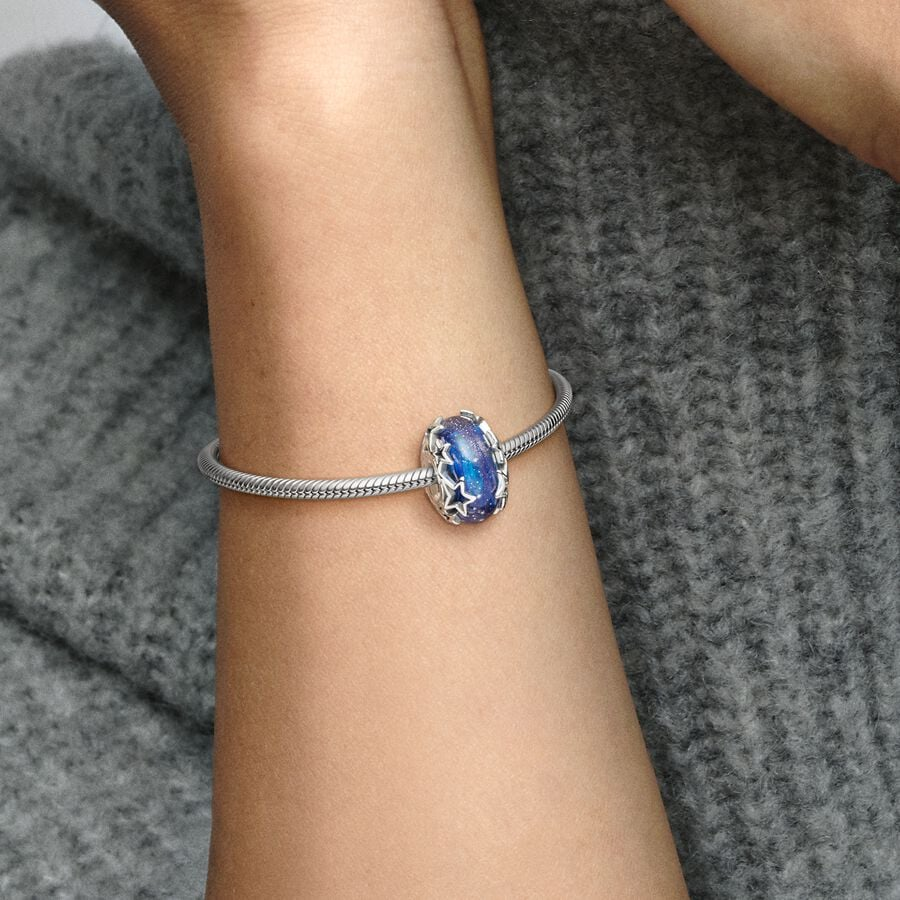 Charm de Cristal de Murano Galaxia y Estrellas