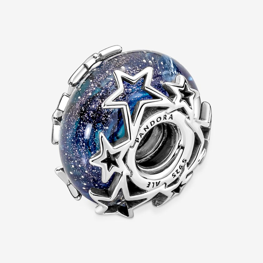 Charm de Cristal de Murano Galaxia y Estrellas