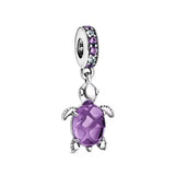 Charm Colgante Tortuga Marina Cristal de Murano Morada